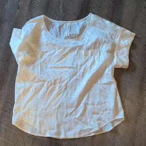 Anthropologie Cream Textured Blouse